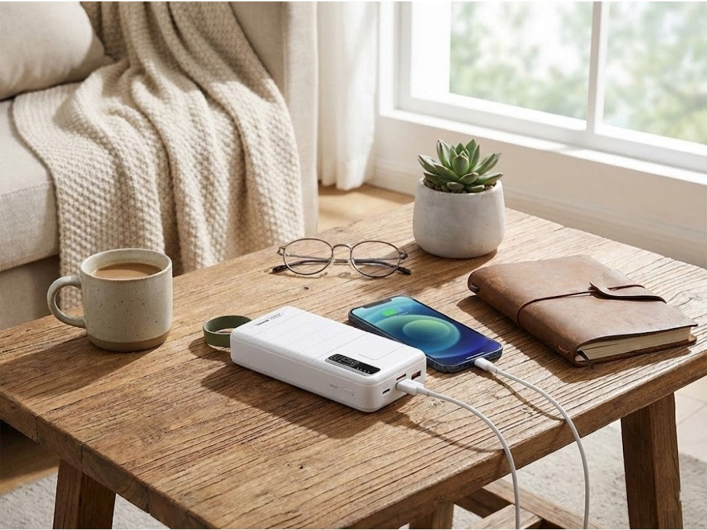 Remax Noah 30000 Power Bank 30000mAh 22.5W PD USB-C – LED Display, QC3.0, White – view 4