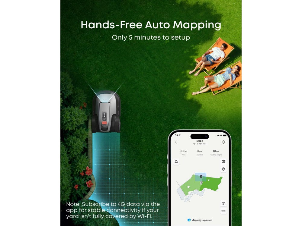 Anker Eufy E15 Robotic Lawn Mower – Up to 800m², Vision FSD Mapping, App Control, 2.5–7.5cm Cut – view 4
