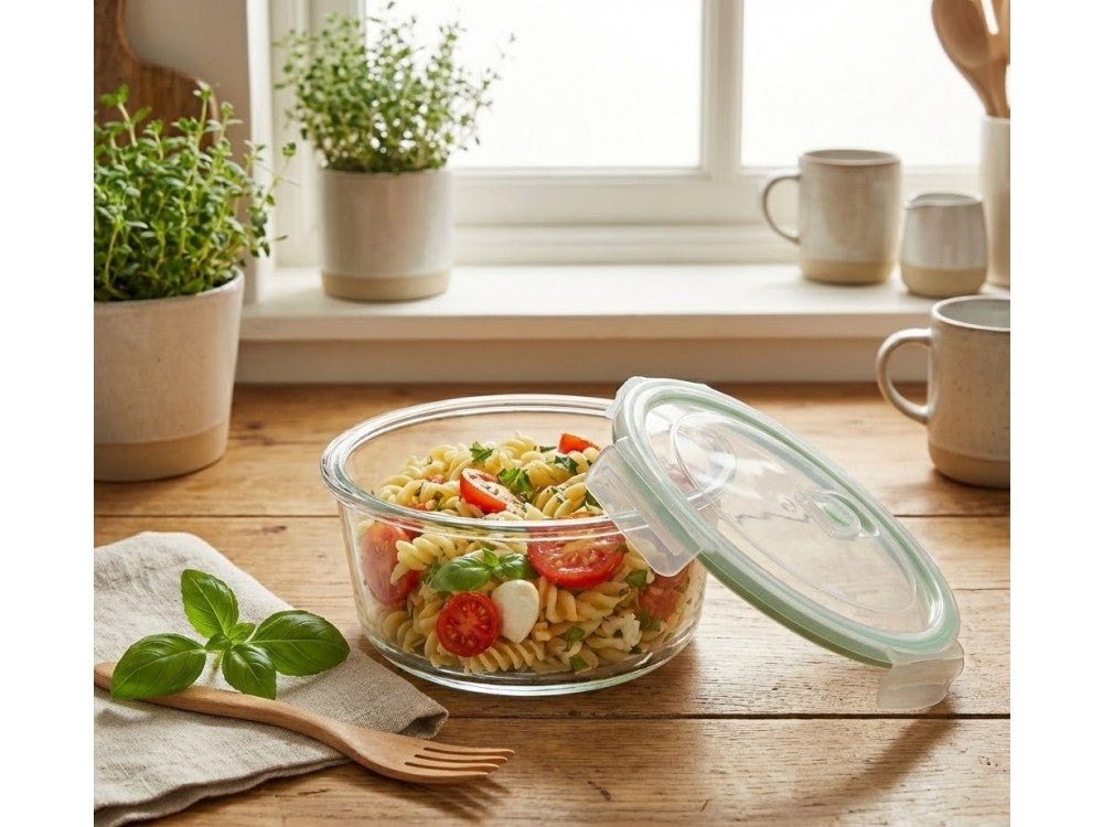 AJ Glass Food Container Round 950ml 17x7cm – Airtight, Transparent – view 4