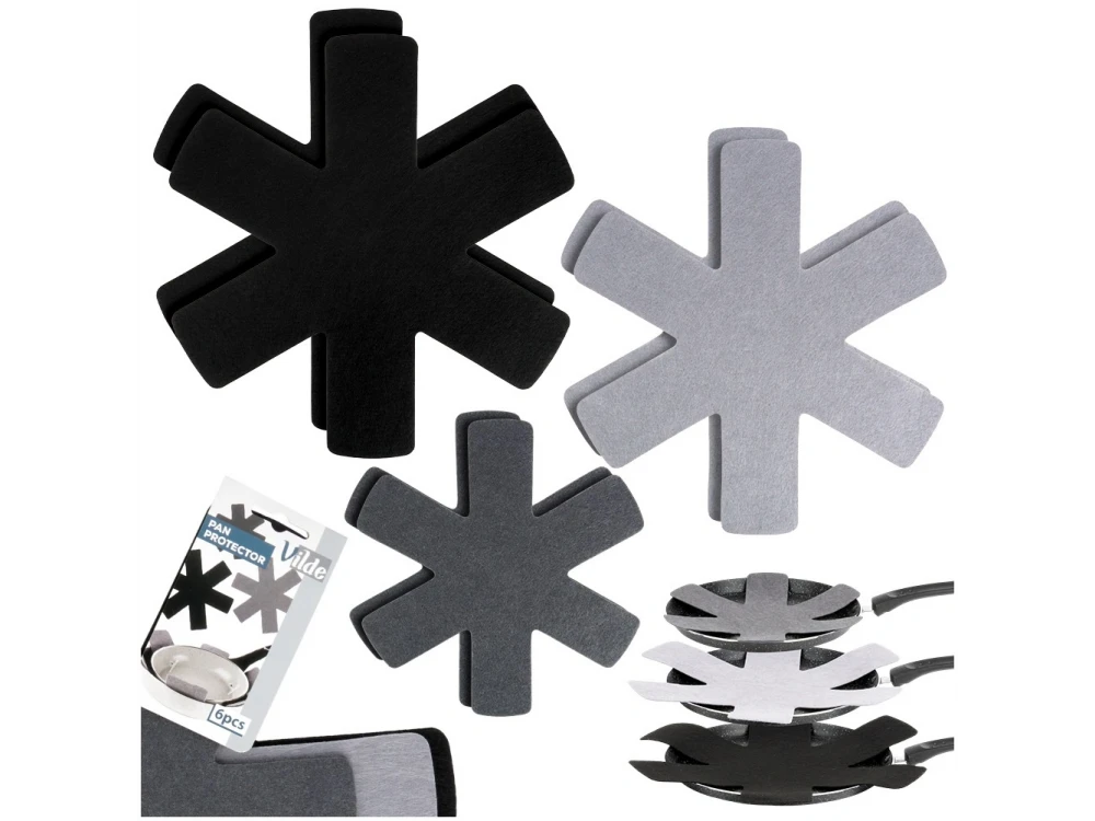Vilde Pan Protector Felt Set 6-Pack – 3 Sizes for Cookware Stacking – view 4