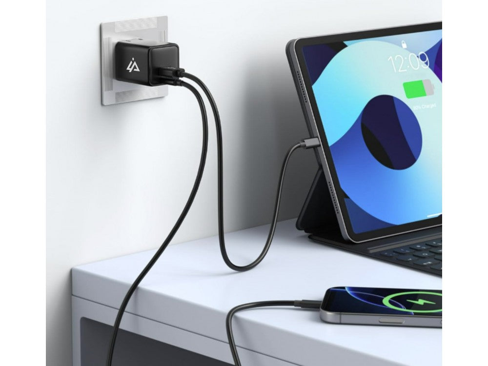 iPEAX GaN 2-Port USB-C Wall Charger 35W with PD, QC 4.0 & PPS – Black – view 4