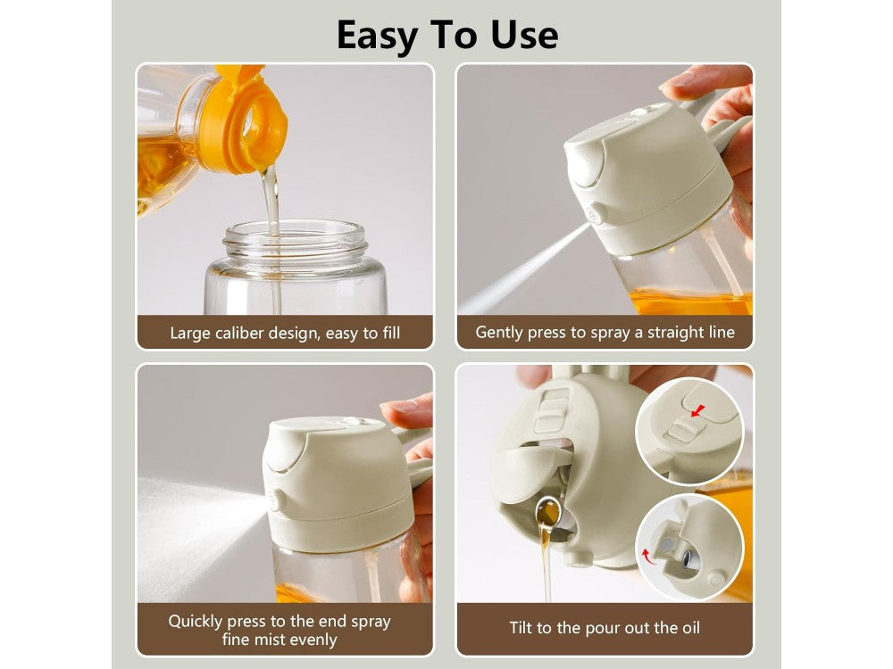 AJ Oil Sprayer for Cooking 470ml – Glass, BPA-Free, White – view 4