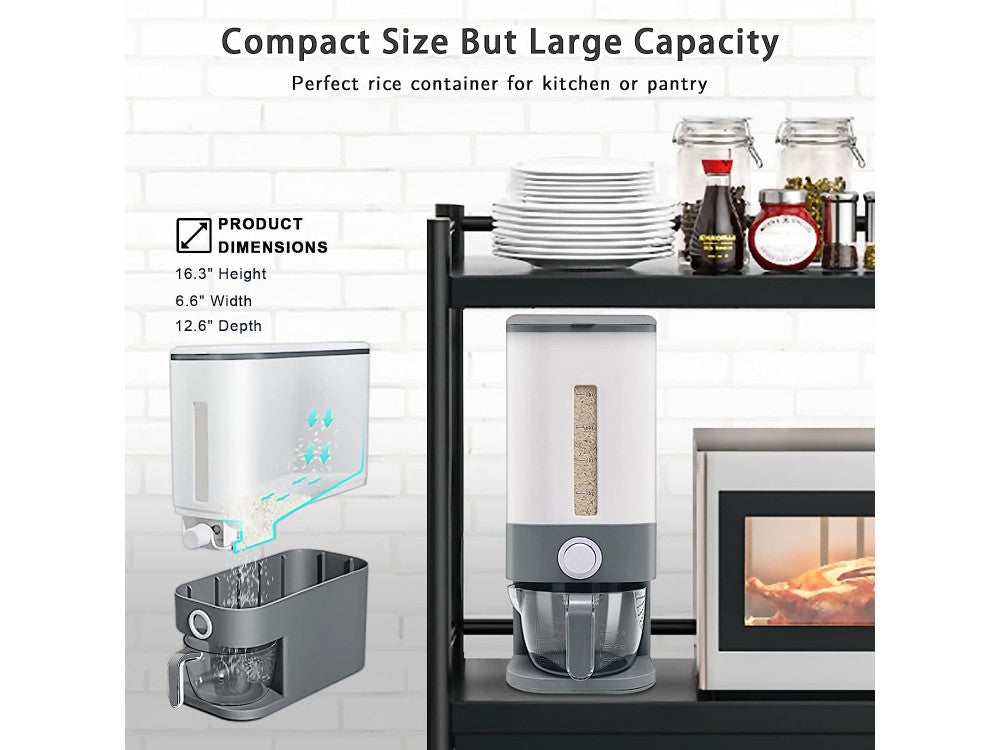 AJ Large Cereal Dispenser 11kg – BPA-Free, Grey – view 4