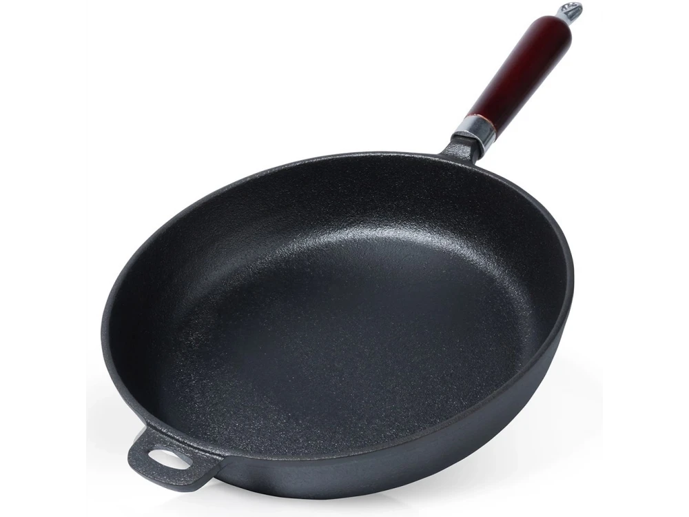 Vilde Premium Cast Iron Skillet 28 cm – Removable Wood Handle, Stovetop-to-Oven – view 4