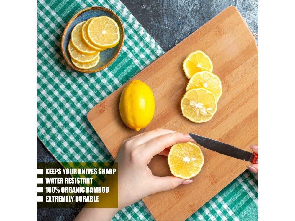 AJ Wooden Chopping Board – Bamboo, 2-in-1 Cut & Serve 45x32cm – view 4