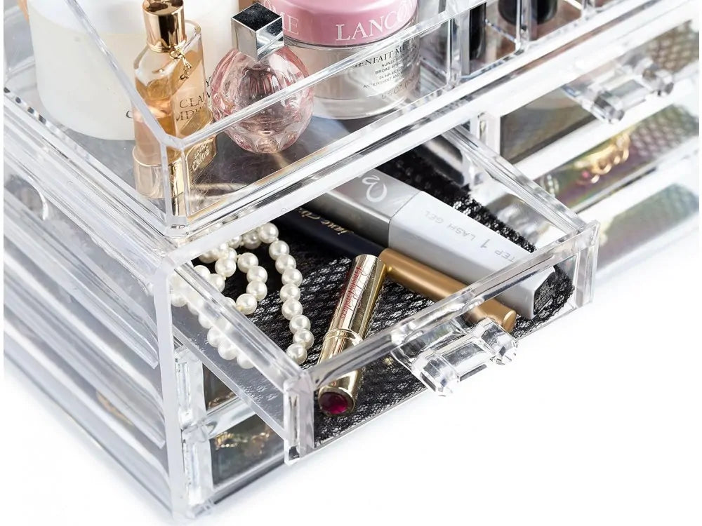 AJ Makeup & Cosmetics Organizer with 4 Drawers – Transparent – view 4
