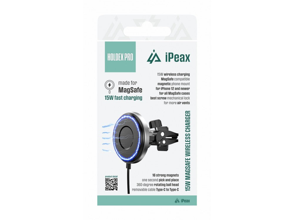 iPEAX Holdex Pro Magnetic Car Phone Mount – MagSafe 15W Wireless Charger, Vent Mount – view 4