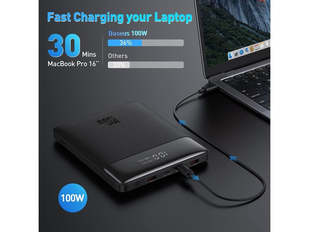 Baseus Blade 20000mAh Power Bank – 100W PD, 2× USB-C + 2× USB-A, USB-C Cable Included, Black – view 4