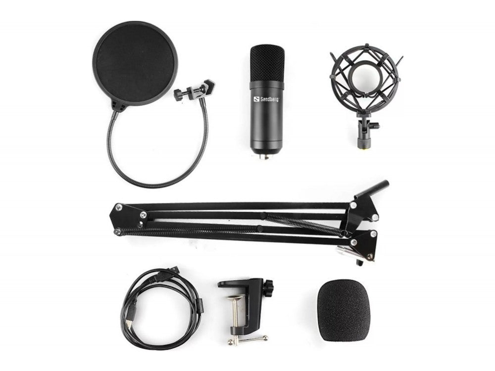 Sandberg Streamer USB Microphone Kit – Studio Condenser with Arm, Shock Mount & Pop Filter – view 4