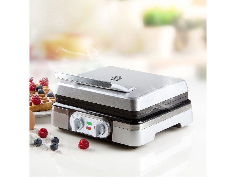 DOMO Waffle Maker XL DO9149W – 1520W, Adjustable Thermostat, 2 Brussels Waffles, BPA-Free – view 4