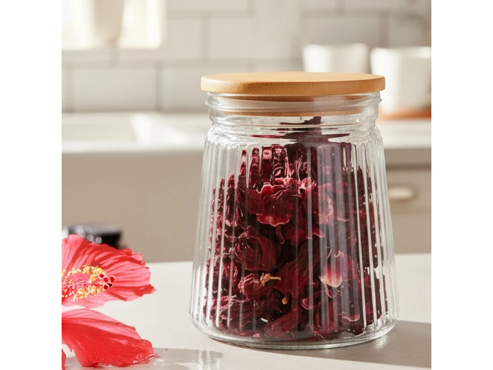 Vilde Premium 700ml Borosilicate Glass Food Storage Jar – Bamboo Lid, Airtight Silicone Seal – view 4