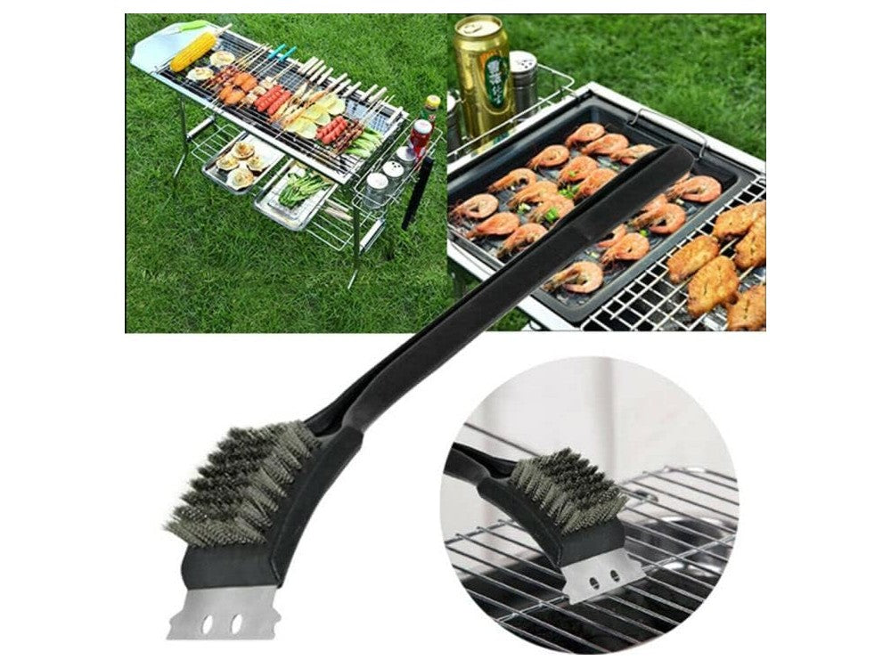 AJ BBQ Cleaning Brush with Scraper, 30cm – Stainless Wire, Black – view 4