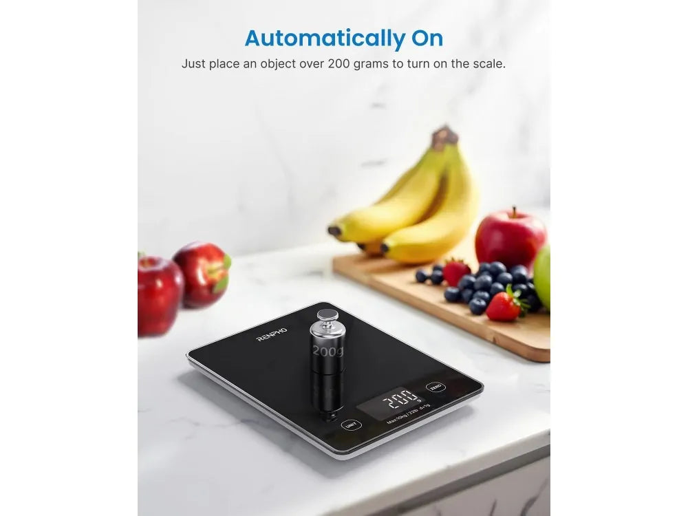 Renpho Calibra 1L Smart Digital Kitchen Scale 10kg / 1g – Nutrition App, Black – view 4