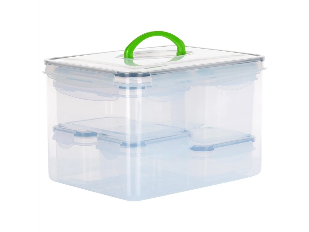 Vilde Food Storage Containers Set of 7 – BPA-Free, Airtight, 670ml to 8200ml, Clear with Carry Handle – view 4