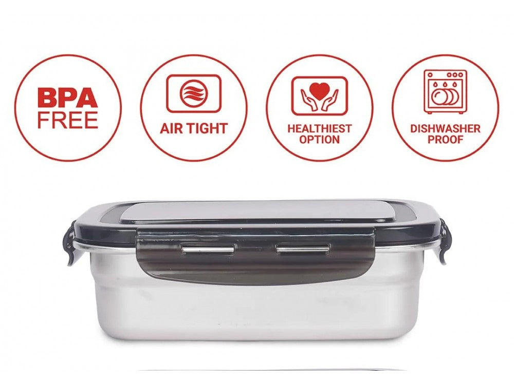 AJ Inox Airtight Lunch Box 800ml – Stainless Steel, BPA-Free Lid – view 5