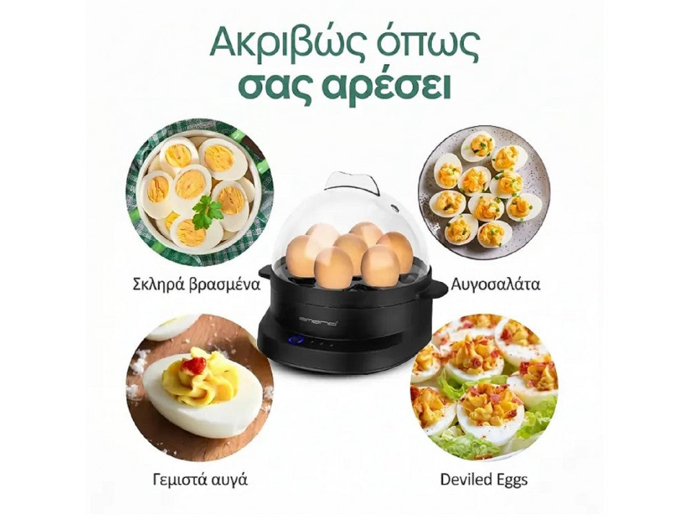 Emerio Smart Egg Boiler 7-Egg 350W – 3 Hardness Levels, Voice Alerts, Black – view 5