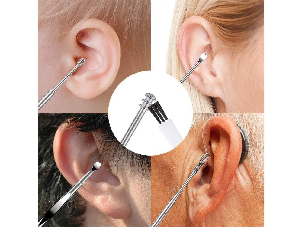 AJ 7-Piece Earwax Removal Kit – Stainless Steel with Case, Silver – view 5