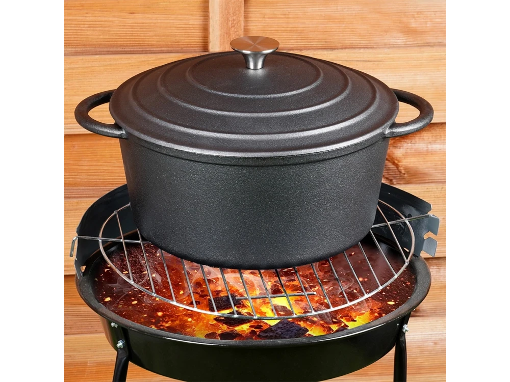 Vilde Cast Iron Pot with Lid 26cm – 5L Dutch Oven, Black – view 5