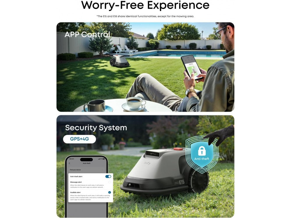 Anker Eufy E15 Robotic Lawn Mower – Up to 800m², Vision FSD Mapping, App Control, 2.5–7.5cm Cut – view 5
