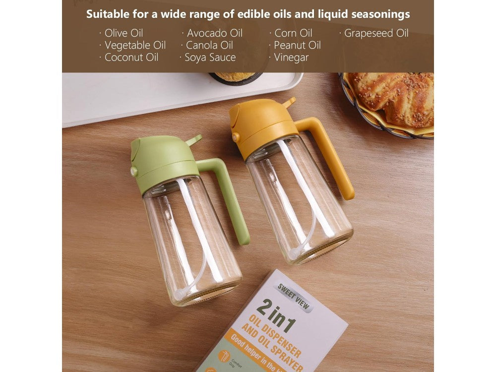 AJ Oil Sprayer for Cooking 470ml – Glass, BPA-Free, Orange – view 5