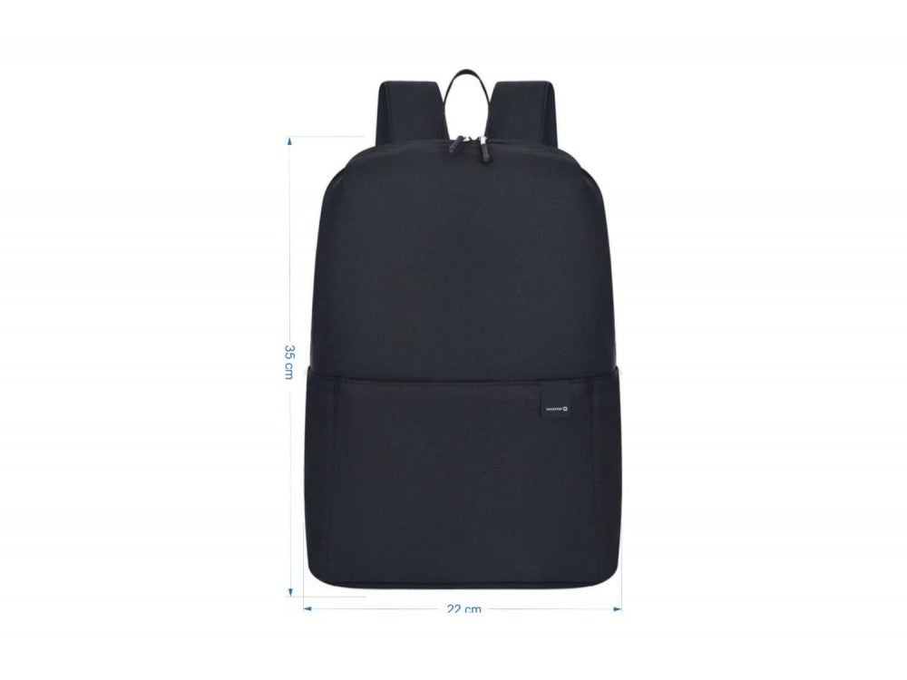 Swissten Basic Backpack – Lightweight Daily Backpack, 80% Oxford + 20% Cotton, Black – view 5