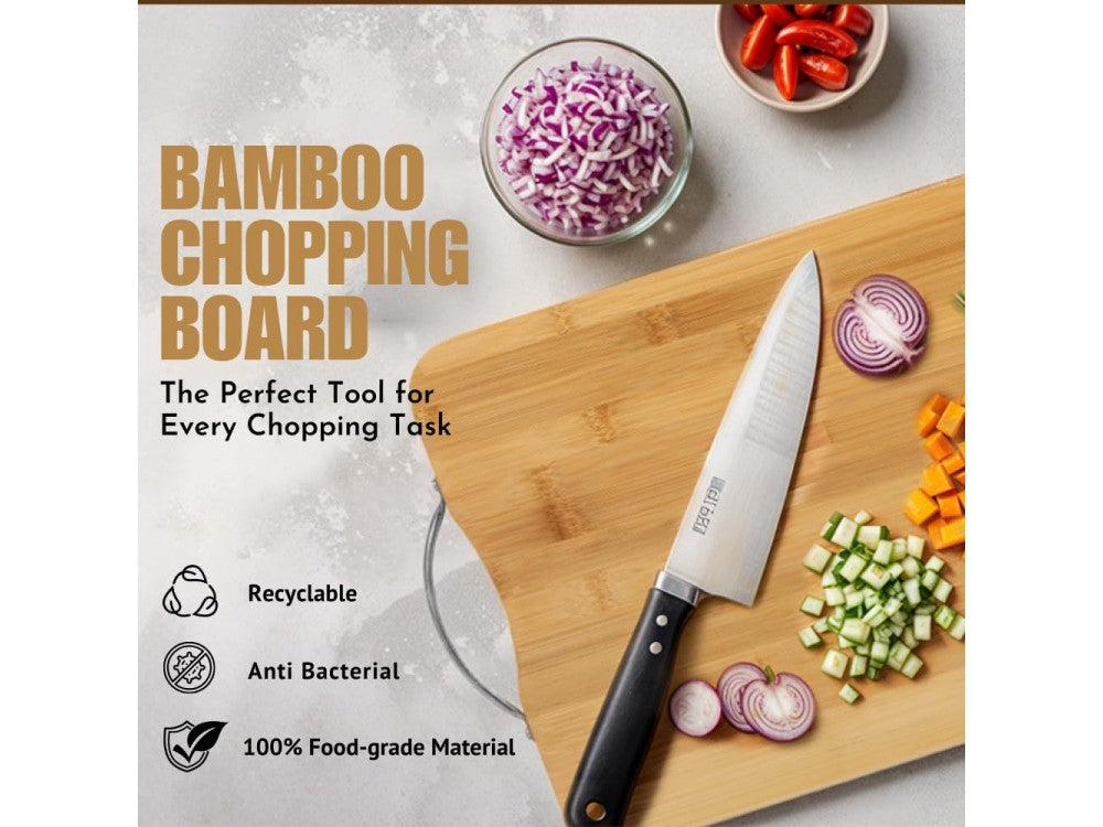 AJ Wooden Chopping Board – Bamboo, 2-in-1 Cut & Serve 45x32cm – view 5