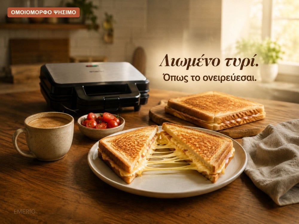 Emerio ST-109562.17 XXL Sandwich Toaster 900W Non-Stick for 2 Toasts – Black – view 5