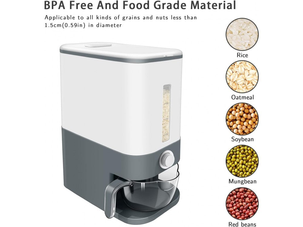 AJ Large Cereal Dispenser 11kg – BPA-Free, Grey – view 5