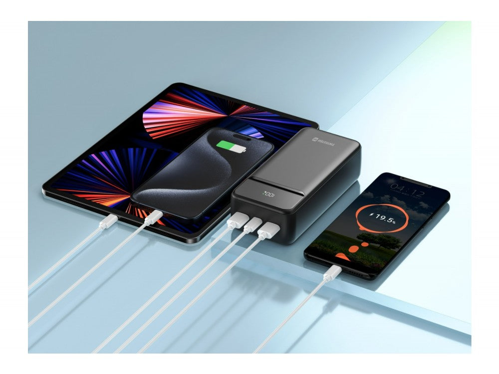 Swissten Power Line II 30000mAh 22.5W PD Power Bank – 3 Ports, LED Display, Black – view 5