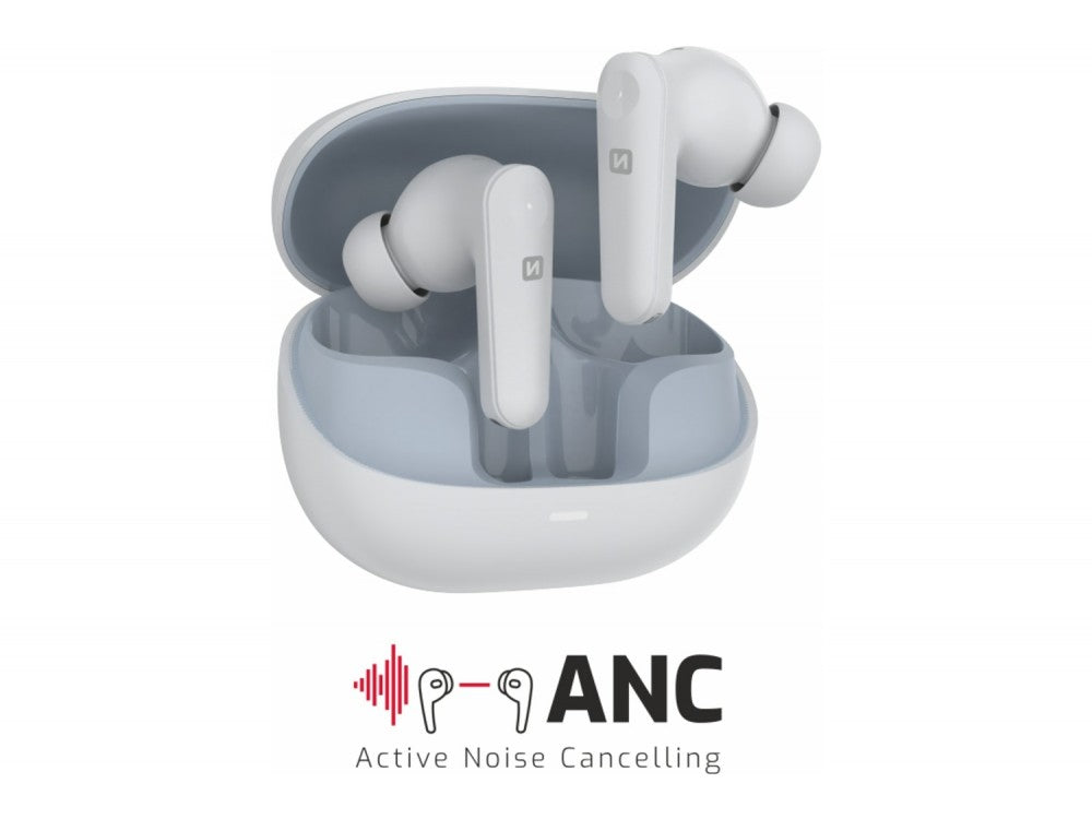 Swissten Focus In-Ear Bluetooth 5.3 Earbuds – ANC, 28h Battery, USB-C Charging Case, White – view 5