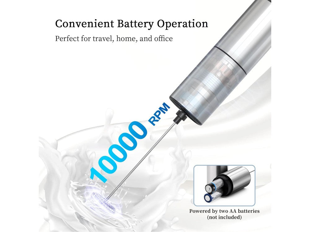 AJ Milk Frother & Hand Whisk – Battery-Powered, Stainless Steel – view 5