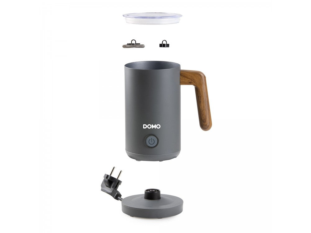 DOMO Wood You Milk Frother – Hot or Cold Foam, 150ml / 300ml, Matt Grey – view 5