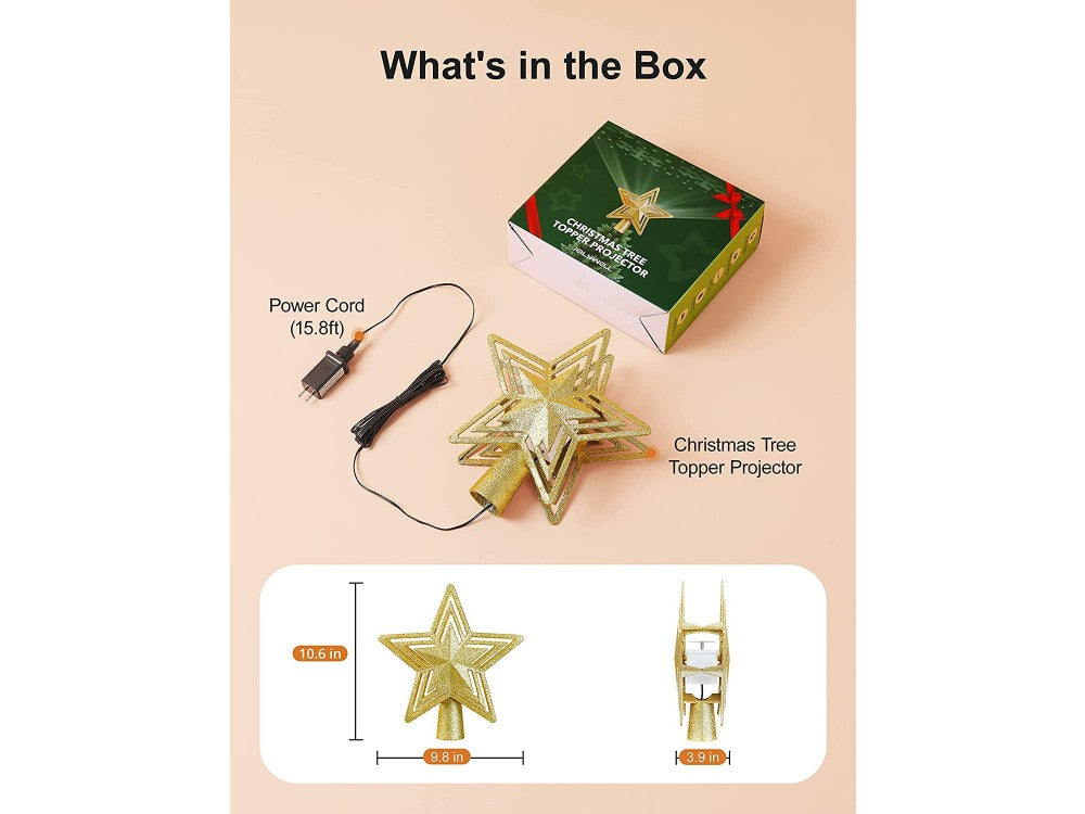 TaoTronics TT-CL041 Christmas Tree Topper Projector – Santa LED RGB, 180° Rotating – view 5