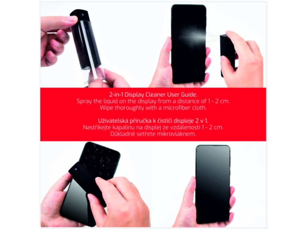 Swissten 2-in-1 Screen Cleaner 10ml with Microfiber Cloth – Grey – view 5