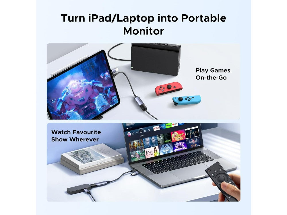Ugreen HDMI Video Capture Card 4K Input / 1080p Recording USB-A & USB-C – Streaming & Recording – view 5