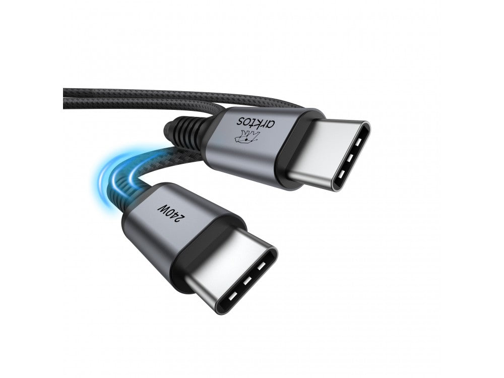 Arktos Hyperconnect USB-C to USB-C Cable 3m 240W – Nylon Braided, USB-IF Certified, Silver – view 5