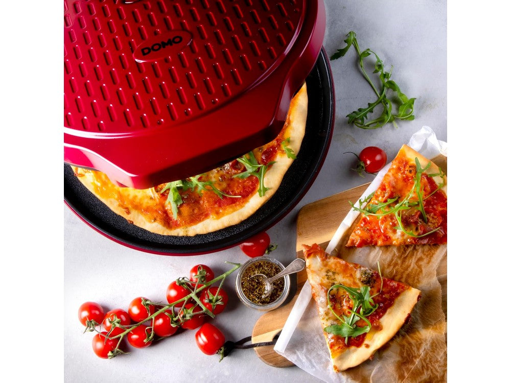 DOMO My Express Pizza Maker 1450W – 30cm Cast Iron, Red – view 5