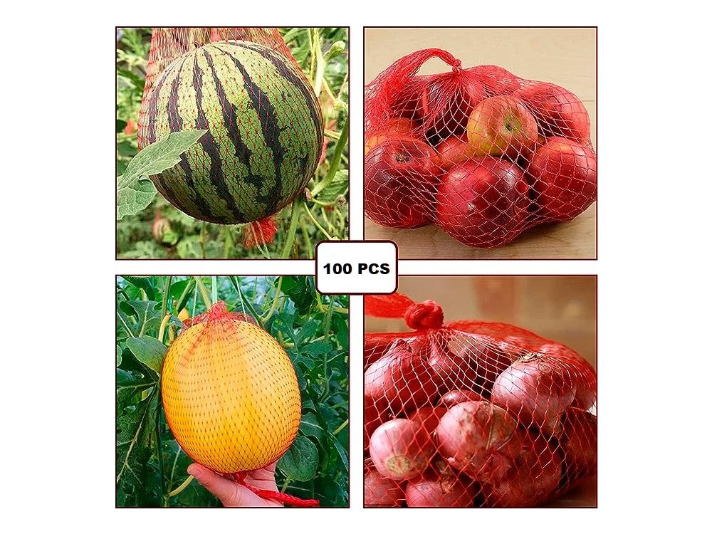 AJ Reusable Mesh Net Bags 60cm – 100-Pack, Red – view 5