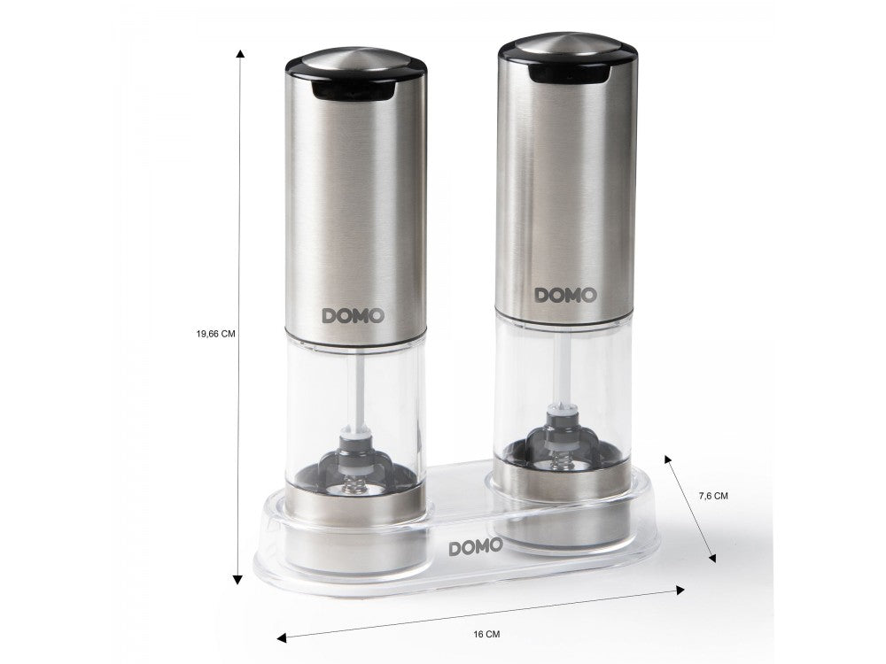 DOMO Electric Salt & Pepper Mills Set – USB-C Rechargeable, LED Light, Stainless Steel – view 5