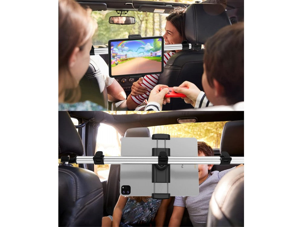 Swissten S-GRIP T2-MOP Car Headrest Tablet Holder – Extendable 50–72cm, 360° Rotation, Black – view 5
