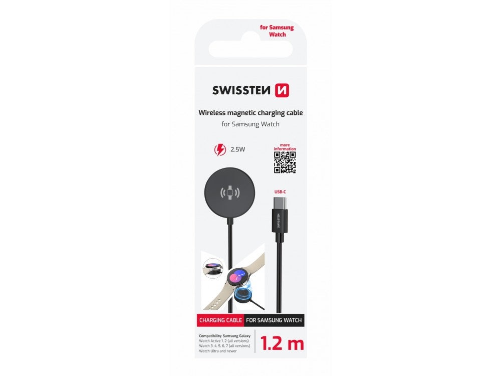 Swissten Wireless Magnetic Charging Cable for Samsung Galaxy Watch – USB-C, 1.2m – view 5