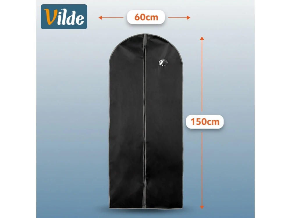Vilde Hanging Garment Storage Bag Set – 60x150cm, Set of 2, Black – view 5