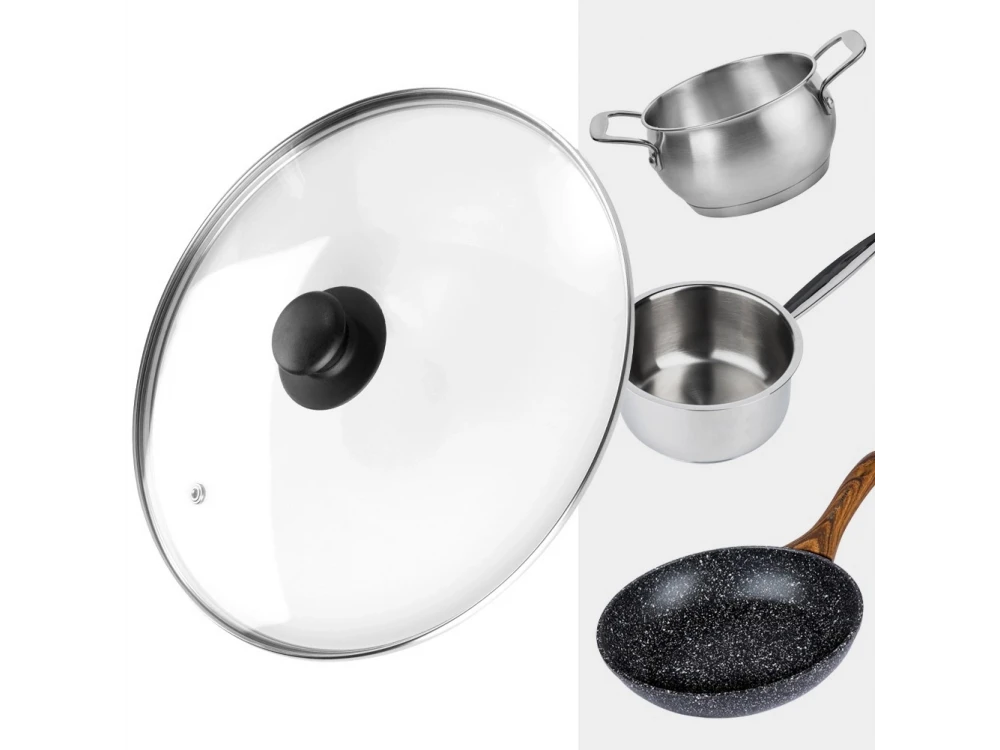 Vilde Glass Lid 28cm for Pots & Pans – Heat Resistant, Steam Vent, Stainless Rim – view 5