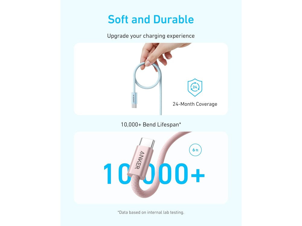 Anker Zolo USB-C to USB-C Cable 1.8m – 240W USB-IF Certified, Nylon Braided, Black – view 5