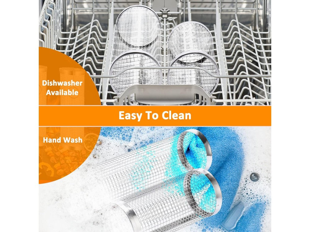 AJ 2-Pack BBQ Rolling Grilling Baskets – Stainless Steel 304, Cylindrical – view 5