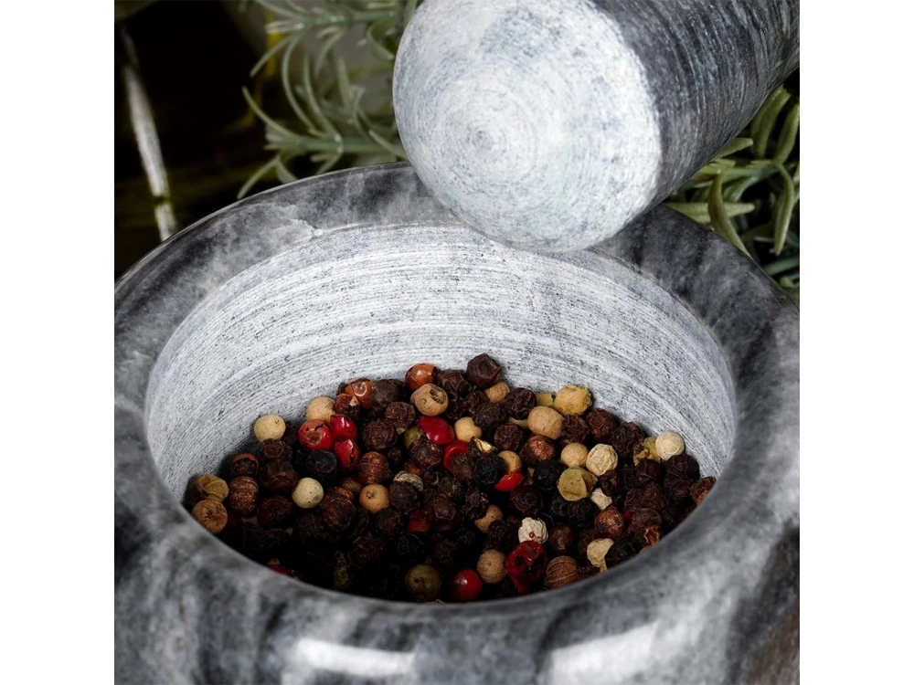 Vilde Granite Mortar and Pestle Set 11cm Diameter, Granite Black – view 5