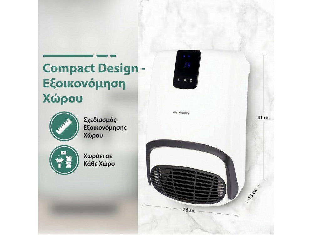 Emerio Bathroom Heater 2000W BH-123818 – Wall-Mount, Timer, Remote, IP23, White – view 5