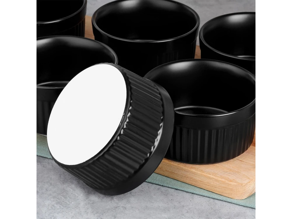 Vilde Ceramic Ramekin Set 6-Piece Ø10cm – Oven & Microwave Safe, Black – view 5