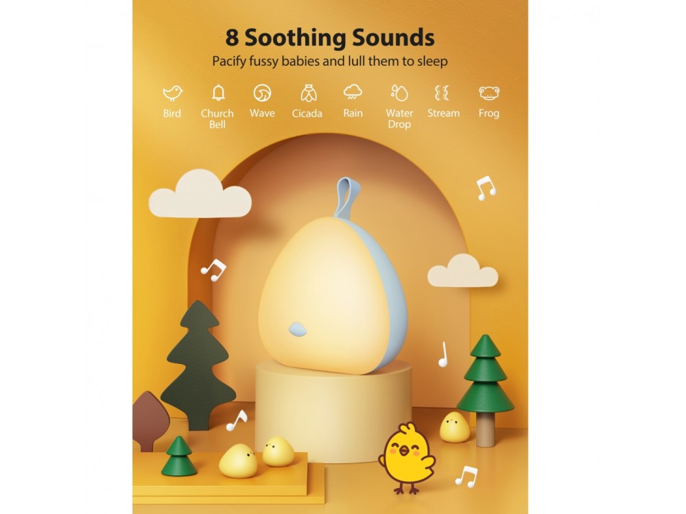 VAVA VA-CL1001 Baby White Noise Night Light – 8 Melodies, Dimmable, 30 min Timer, Blue – view 5