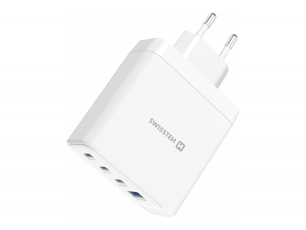 Swissten Core 100W GaN Wall Charger – 3× USB-C + USB-A, PD/PPS/AVS, White – view 5